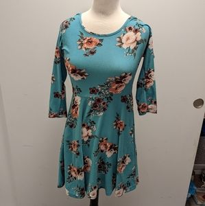 Blue floral dress